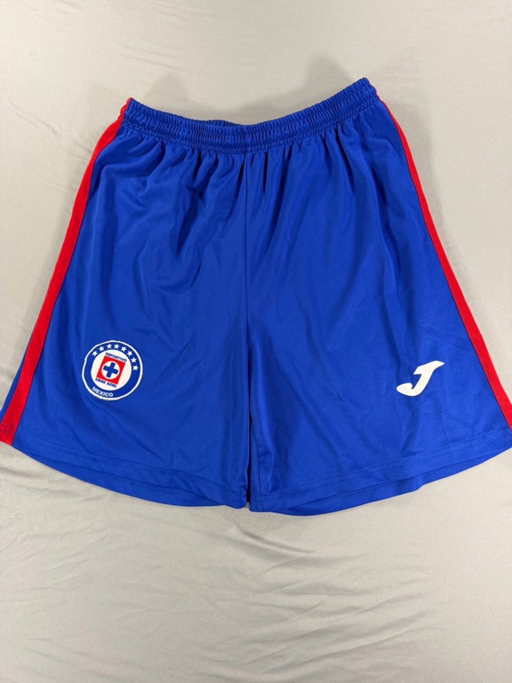 Joma Cruz Azul Soccer Shorts Blue with Red Side Stripes Size G